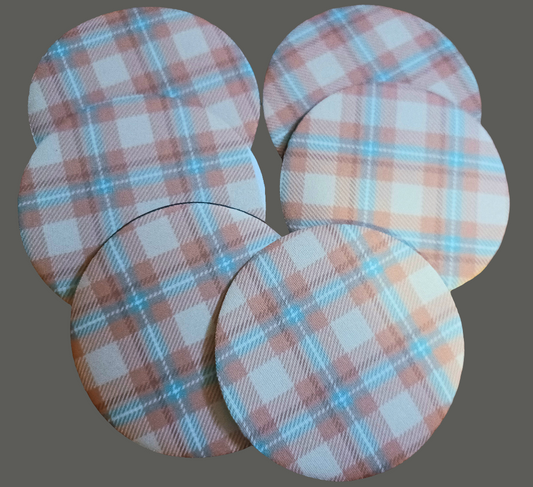 Pink Plaid Coasters