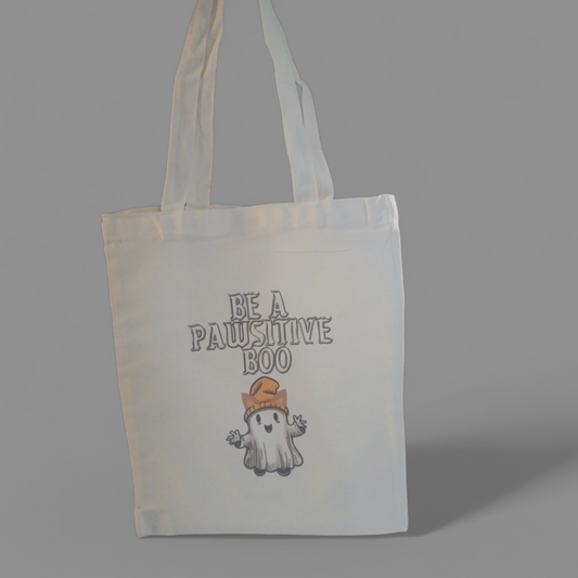 Halloween Boo Kitty Tote Bag